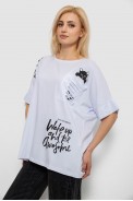 Футболка жіноча з принтом, колір білий, 244R4021 - фото № 2