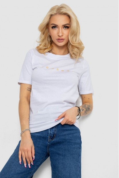 Футболка жіноча з принтом  -уцінка, колір білий, 238R57378-1-U-5