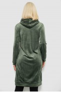 Туника женская однотонная велюровая, цвет оливковый, 257R338 - фото № 3