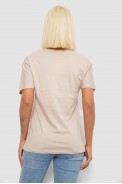 Футболка женская с принтом, цвет бежевый, 244R4022 - фото № 3