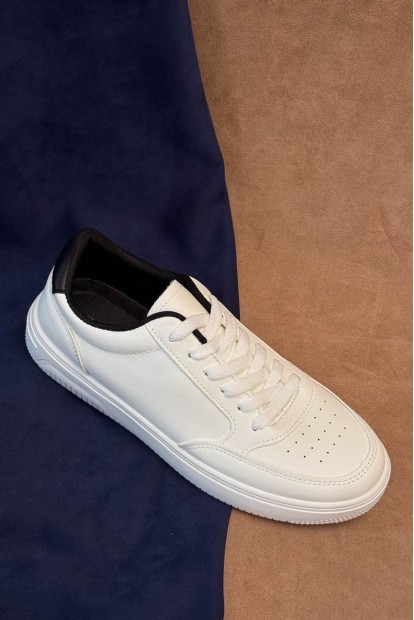 Кеди чоловічі, колір біло-чорний, 248RR198