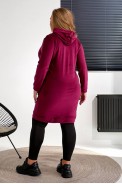 Туніка жіноча однотонна велюрова, колір бордовий, 257R338 - фото № 4