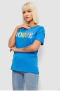 Футболка женская с принтом, цвет голубой, 244R4022 - фото № 2