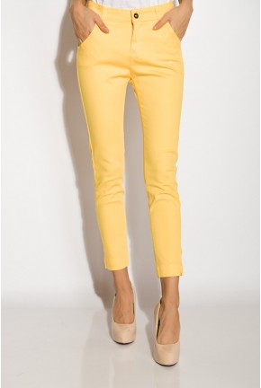 Стильні жіночі штани з бавовни, колір жовтий, AG-0010820