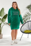 Туніка жіноча однотонна велюрова, колір зелений, 257R338 - фото № 2