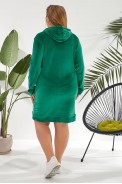 Туніка жіноча однотонна велюрова, колір зелений, 257R338 - фото № 3