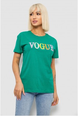 Футболка женская с принтом, цвет зеленый, 244R4022