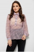 Блуза жіноча з принтом шифонова, колір рожевий, 230R1502 - фото № 0