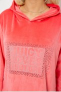 Туника женская однотонная велюровая, цвет розовый, 257R338 - фото № 4