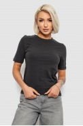 Футболка жіноча однотонна, колір грифельний, 241R1800 - фото № 0