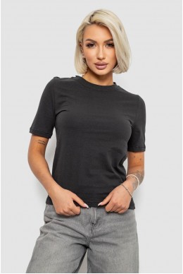 Футболка жіноча однотонна, колір грифельний, 241R1800