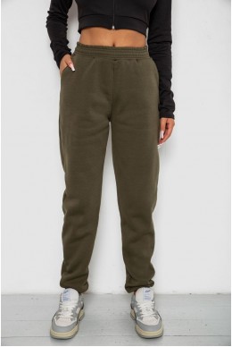 Спортивные штаны женские на флисе  -уценка, цвет хаки, 238R57828-U-6