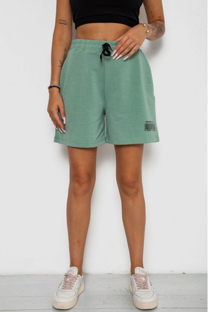 Шорты женские с принтом  -уценка, цвет оливковый, 238R132-U-1