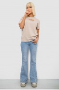 Футболка женская с принтом, цвет бежевый, 244R2802 - фото № 1