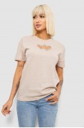 Футболка женская с принтом, цвет бежевый, 244R2802 - фото № 0
