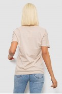 Футболка женская с принтом, цвет бежевый, 244R2802 - фото № 3