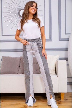 Женские прямые  джинсы серого цвета 157R33-74