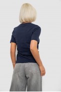 Футболка жіноча однотонна, колір синій, 241R1800 - фото № 3