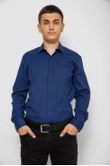 Сорочка чоловіча з принтом, колір темно-синій, 214R7402 - фото № 0