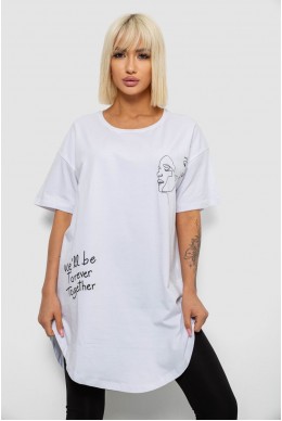 Футболка женская с принтом, цвет белый, 244R2416