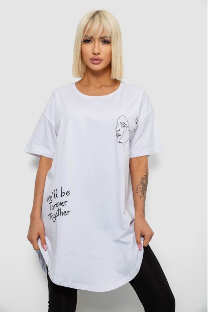 Футболка женская с принтом, цвет белый, 244R2416