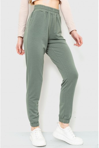 Купить Спорт штаны женские двухнитка, цвет оливковый, 102R292 - Фото №3
