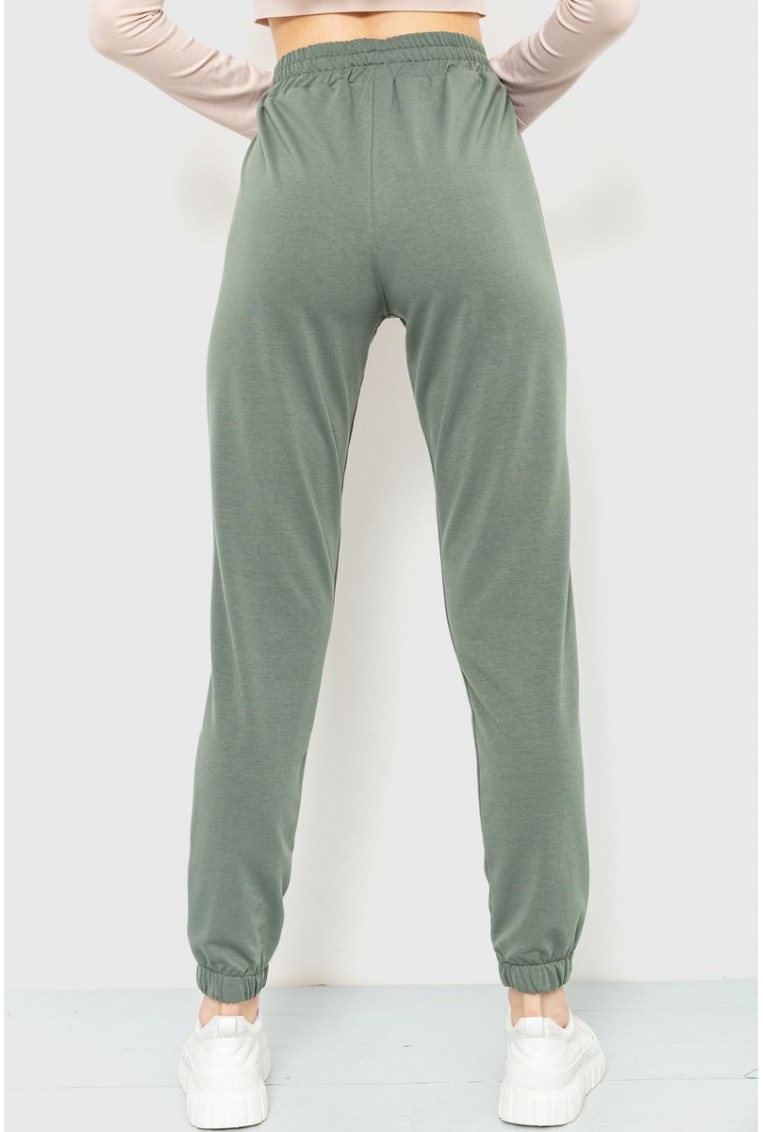 Купить Спорт штаны женские двухнитка, цвет оливковый, 102R292 - Фото №4