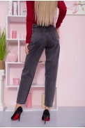 Женские джинсы баллоны на пуговицах серого цвета 123R2156