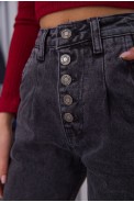 Женские джинсы баллоны на пуговицах серого цвета 123R2156 - фото № 4