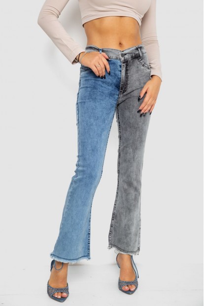 Джинси жіночі розкльошені  -уцінка, колір сіро-синій, 247R904-U-49