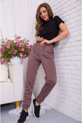 Жіночі спортивні штани з манжетами, кольору мокко, 102R292