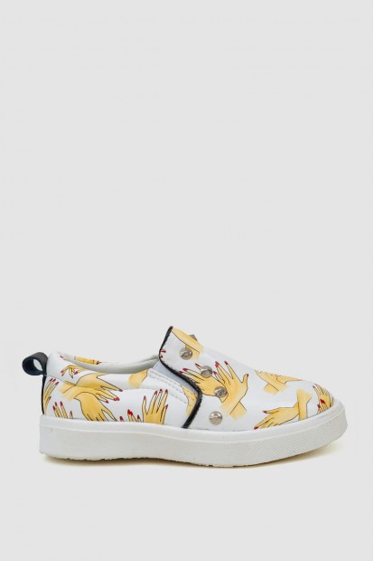 Слипоны детские разноцветные  -уценка, цвет молочно-бежевый, 243R507-1-U-4