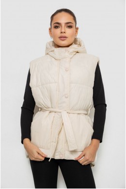Жилет жіночий з капюшоном  -уцінка, колір світло-бежевий, 207R2016-U-1