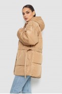 Куртка жіноча демісезонна з поясом  -уцінка, колір бежевий, 207R005-U-2 - фото № 2