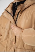 Куртка жіноча демісезонна з поясом  -уцінка, колір бежевий, 207R005-U-2 - фото № 5