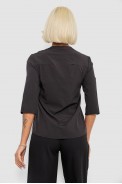 Блуза однотонная, цвет черный, 230R97-1 - фото № 4