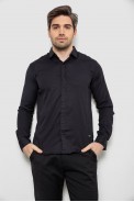 Сорочка чоловіча однотонна, колір чорний, 186R6917-1 оптом - фото № 0