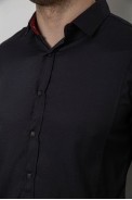 Сорочка чоловіча однотонна, колір чорний, 186R6917-1 оптом - фото № 4
