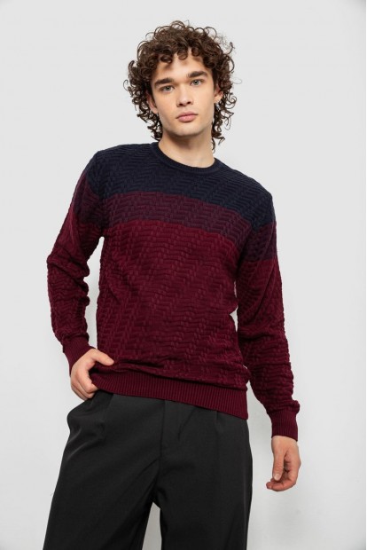 Светр чоловічий, колір синьо-бордовий, 161R677