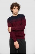 Свитер мужской, цвет сине-бордовый, 161R677 - фото № 2