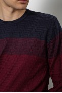 Свитер мужской, цвет сине-бордовый, 161R677 - фото № 5