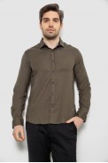 Сорочка чоловіча однотонна, колір хакі, 186R6917-1 - фото № 0