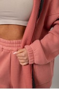 Спортивный костюм женский на флисе, цвет пудровый, 247R1058K - фото № 5