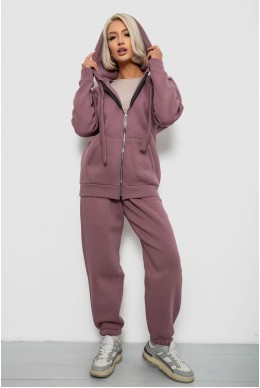Спортивний костюм жіночий на флісі, колір сливовий, 247R1058K