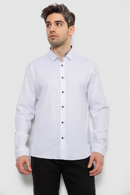 Сорочка чоловіча однотонна, колір білий, 186R6917-1