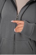 Спортивный костюм женский на флисе, цвет серый, 247R1058K оптом - фото № 4