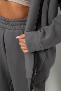 Спортивный костюм женский на флисе, цвет серый, 247R1058K оптом - фото № 5