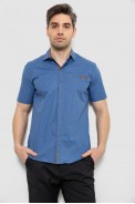 Чоловіча сорочка з принтом, колір синій, 186R7482 - фото № 0