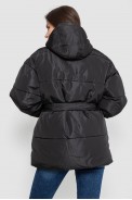 Куртка жіноча демісезонна з поясом  -уцінка, колір чорний, 207R005-U-6 - фото № 3