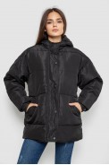 Куртка жіноча демісезонна з поясом  -уцінка, колір чорний, 207R005-U-6 - фото № 4
